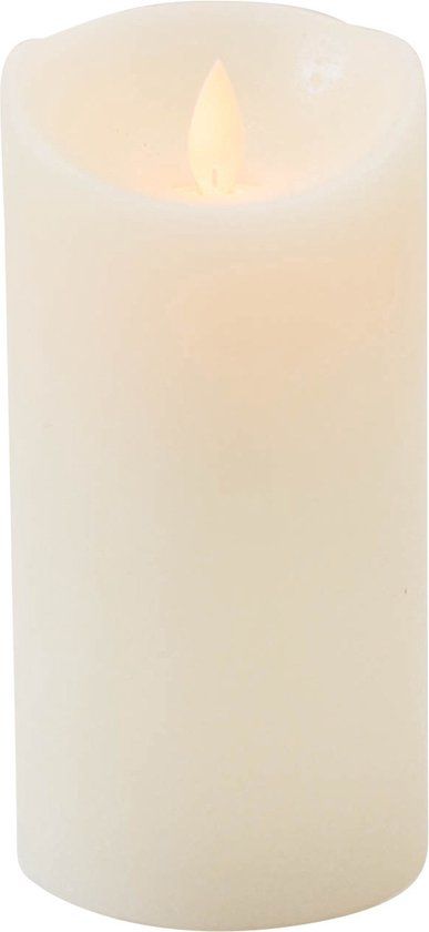 Anna's Collection LED Candle - Ivory - H15 x D7.5 cm - Wax - Moving Flame