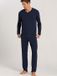 Hanro Pantalon de pyjama Casuals Hommes Bleu marine profond Uni Viscose/Élasthanne XXL