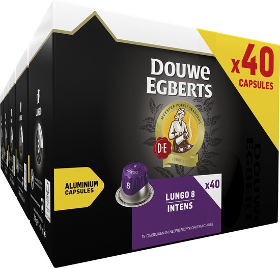 Douwe Egberts Lungo Intens Koffiecups - 5 x 40 cups - voordeelpak - 200 koffiecups