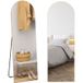 Miroir pleine longueur 50 x 150 cm miroir sur pied grand miroir mural sans cadre pour salon, ton doré