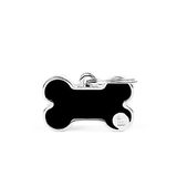 MyFamily Hond Medaille Gemaakt In Italië, Klein Zwart Bot, Hondenschotel, Handgemaakte, Basic Handmade Collectie, 29x20 mm