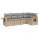 VidaXL Loungeset met Kussens Poly Rattan Beige