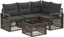 vidaXL Tuinbank Set 5 st Grijs poly rattan