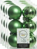 Decoris kerstballen - 48x st - groen - D6 cm - kunststof - kerstversiering - onbreekbare kerstballen