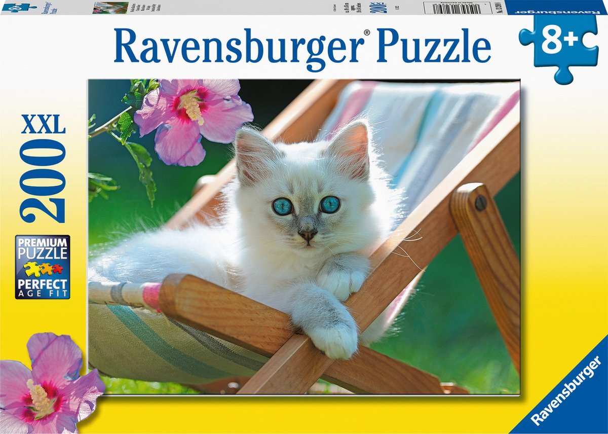 Ravensburger Wit Katje Puzzel (200 XXL stukjes)