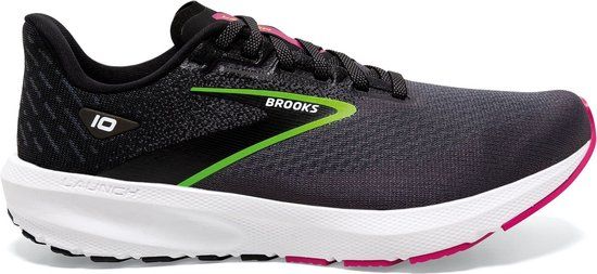 Brooks Launch 10 Dames Hardloopschoenen - Maat 38 - Donkergrijs/Groen/Roze