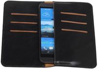 Best Cases Zwart Pull-up Medium Pu portemonnee wallet voor Sony Xperia M2 Aqua - 8718883824867