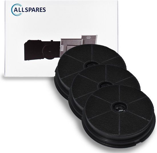 AllSpares Koolstoffilter - 3 stuks - Ø193mm - Geschikt voor ATAG, Etna & Pelgrim afzuigkappen