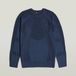G-STAR 3D biker r knit Heren Trui - india ink/salute
