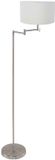 Mexlite Vloerlamp Bella 3878ST staal & wit, 154 cm hoog, met grof linnen kap, modern design, uitklapbaar