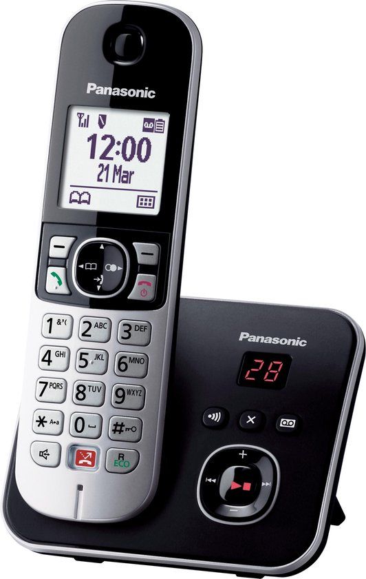 Panasonic KX-TG6861 DECT Phone | Number Recognition | Black/Grey