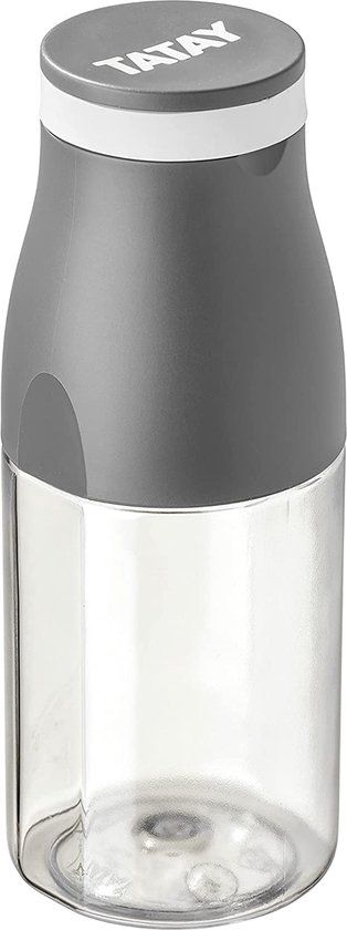 TATAY Drinkfles, 400 ml, luchtdicht, van Tritan, BPA-vrij, onbreekbaar, smaak- en geurloos, geschikt voor vaatwasser en magnetron, grijs