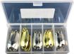 Allecto plus - Set d'appâts en plastique pour la pêche au bar, à la truite et au saumon - Leurre eau douce eau salée - 12 pièces avec boîte de rangement