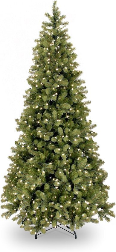 Poly Bayberry Slim verlichte kunstkerstboom - 213 cm - Groen - Ø104 cm - 1046 tips - 450 ledlampjes (warm wit) - Metalen voet