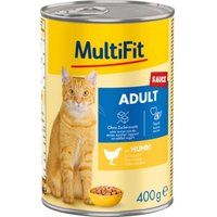 MultiFit nat kattenvoer Adult, saus, kip 6x400 g