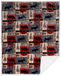 Carstens, Inc Lake House Rustieke Cabin Sherpa Fleece Grote Gooi Deken, 54 "x 68", Blauw