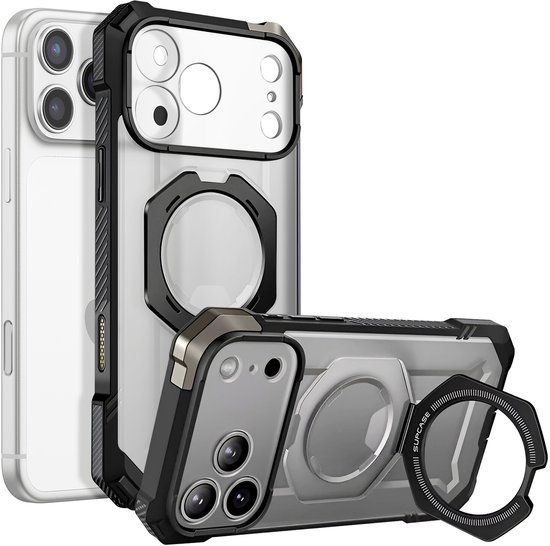 Supcase UB Grip hoesje geschikt voor iPhone 17 Pro Max compatibel met MagSafe - Zwart Transparant