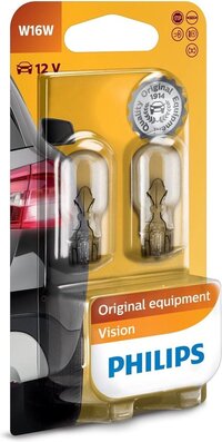 Philips W16W 12V - Autolamp - Knipperlicht/Remlicht - 2 stuks