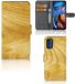 B2Ctelecom Book Case voor Motorola Moto E32 | Moto E32s Book Style Case Licht Hout