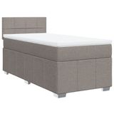 VidaXL Boxspringbed met matras, taupekleurig, 140x200 cm, met stoffen bekleding