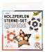 Folia Panda Folia 22521 22521-houten kralenset Classic, knutselset met 160 houten ballen en een gouden koord om te rijgen, voor het knutselen van sterren en hangers, meerkleurig