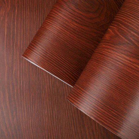 Ambiance Sticker Donker walnootkleurige zelfklevende folie op rol, per meter verkrijgbaar - Zelfklevende bekleding voor keuken, meubels en badkamer - 60 cm x 9 m