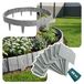 Vounot® Bordure de jardin imitation pierre 15m gris clair - hauteur 23cm - clôture gazon décorative en PP 60 pièces