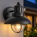 Lampe à détecteur de mouvement pour extérieur, avec verre gravé, douille E27, indice de protection IP44, noir
