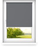 Fart Produkt time4blinds Verduisterend rolgordijn zonder boren – verduisterend rolgordijn voor ramen – 3 bevestigingsmethoden, thermische coating zilver – licht antraciet, 1400 x 1200 mm, trekkoord links