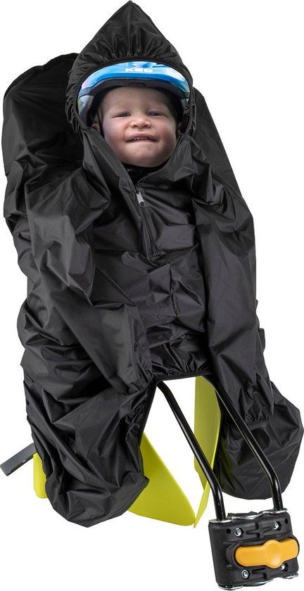 M-WAVE Kid`n´Seat Regenponcho - Zwart - Unisex - Volwassenen