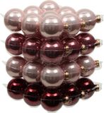 Othmara Decorations Boules de Noël set - 36 pièces - verre - teintes roses - 6 cm - mat/brillant