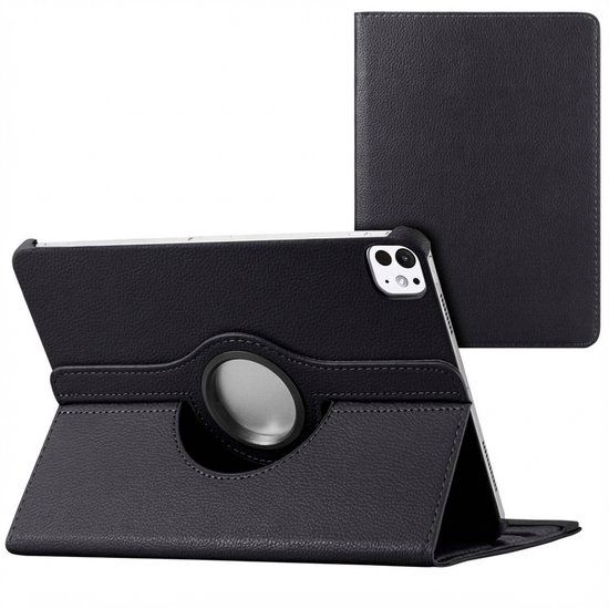 imoshion Tablet Hoes - Geschikt voor Apple iPad Pro 11 (2020) / Pro 11 (2018) / Air 5 (2022) / Air 4 (2020) / Air 11 inch (2026) M4 / Air 11 inch (2025) M3 / Air 11 inch (2024) M2 - 360° Draaibare Bookcase - Zwart