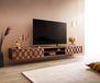 DELIFE meuble TV Fevo Acacia Marron 240 cm 4 portes meuble bas flottant