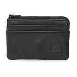 Pepe Jeans Chief portemonnee, zwart, 11 x 7 x 1,5 cm, leer, Blanco Y Gris, portemonnee