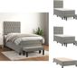 vidaXL Boxspringbed met matras, fluweel, lichtgrijs, 90x190 cm