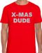 Bellatio Decorations Shoppartners Bv Foute Kerst t-shirt - X-mas dude - zilveren glitter letters / rood voor heren - kerstkleding / Christmas outfit M