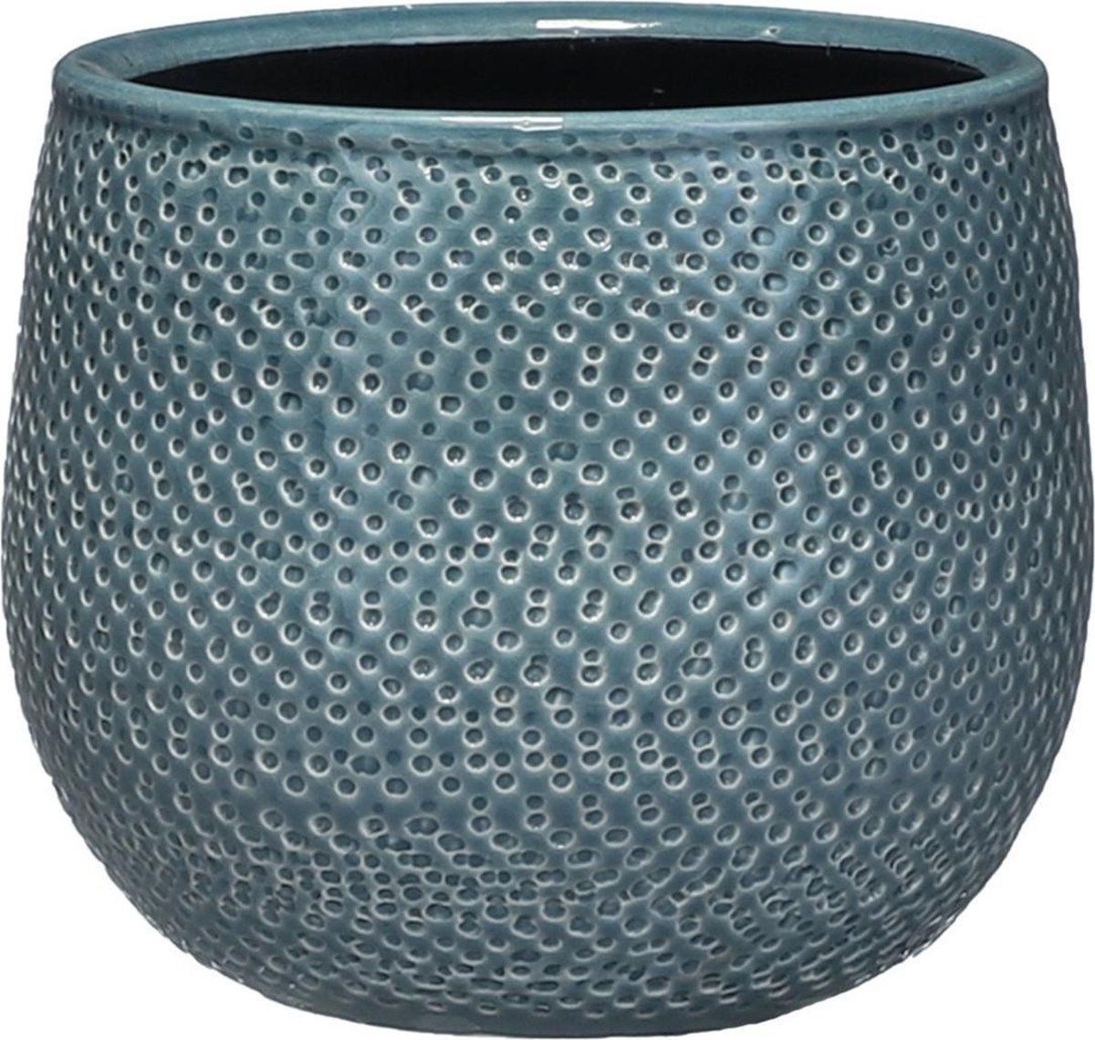 Mica Decorations Gabriel Bloempot - H14 x Ø16 cm - Keramiek - Blauw