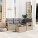 Maison Exclusive - Ensemble de meubles de jardin 5 pièces avec canapé et coussins, beige, en polyrotin