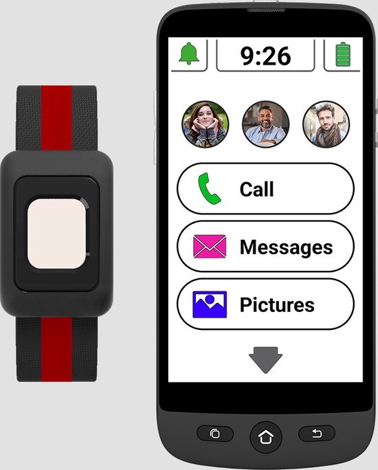 Swissvoice S510M Senioren Smartphone - Android, 4G, SOS Armband & Hoesje