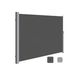 Store latéral rétractable pour balcon pelouse, Noir / 1,8 x 3,5 m / Métal traité par poudrage