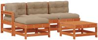 vidaXL - Tuin - loungeset - 5 - st - Wasbruin - Massief - grenenhout