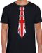 Bellatio Decorations Verkleed shirt voor heren - stropdas Engeland - zwart - supporter - themafeest L