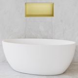 Hotbath &More Inbouwnis - 30 x 60 x 10 cm - Frameless - met LED-verlichting - Geborsteld Messing PVD