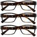 Leesbril The Reading Glasses Leesbril, 3 stuks, voor mannen, bruin, roos, groot design, lezer, scharnieren, RRR11-2 +2,00