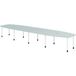 Hammerbacher table de réunion ton 10 pieds 520x130cm blanc