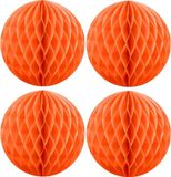 Fest-Dekor Gmbh Boules de Noël en papier - 4x - orange - 10 cm
