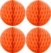 Fest-Dekor Gmbh Boules de Noël en papier - 4x - orange - 10 cm