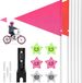 Sans marque Drapeau de sécurité pour rayons de vélo - 2 pièces, étoile - 180 cm - drapeau de vélo réglable pour enfants - remorque pour chien - vélo d'enfant