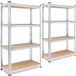 Monzana 2x Stellingkast - 160x90x40cm Belastbaar tot 700kg - Zilver