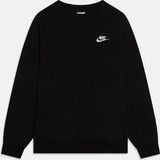 NIKE K NSW CLUB FLC CREW LS LBR Unisex Sporttrui - Zwart - Wit - Maat XL
